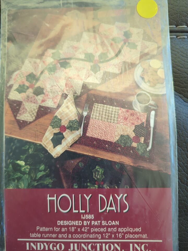 Indygo Junction Holly Days IJ585 Table Runner Applique Christmas Pattern 1999 - $12.34