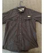 Magellan Men&#39;s Fish Gear Shirt Black Large Relaxed Fit Button Down Short... - $22.01 CAD
