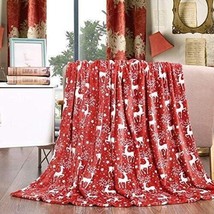 Velvet Touch Ultra Plush Christmas Holiday Printed Fleece Throw/Blanket-Reindeer - $21.77