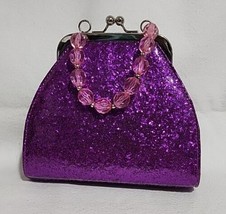 Disney Parks Princess Small Purple Glitter Infused Vinyl Shell Bag - Used - £20.45 GBP