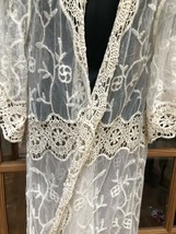 Dentelle Kimono Off Blanc Vintage Look Brodé Cape - £66.14 GBP