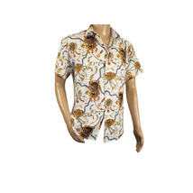 Men's Sports Shirt by MIZUMI Medallion Floral Printed Short Sleeves M648 White image 11