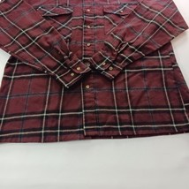 Backpacker Outdoors Men's Burgundy Acrylic Plaid Shirt Long Sleeve Size Large image 6