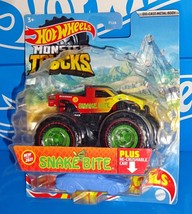 Hot Wheels New 2021 Monster Trucks Snake Bite w/ Re-Crushable Car Treasu... - £15.95 GBP