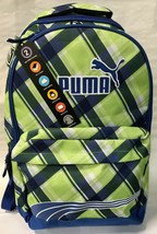 Puma ProCat ARCHETYPE 17&quot; Backpack - Lime Green/Blue Plaid - School or Work NEW - £22.28 GBP