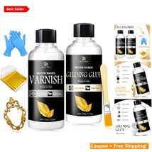 Elegant Gold Leaf Adhesive Kit with 100 Sheets &amp; Brush - DIY Craft Essen... - $34.60