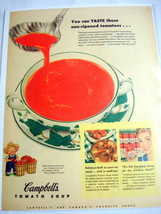 1953 Color Ad Campbell&#39;s Tomato Soup You Can Taste Those Sun-Ripened Tom... - £7.14 GBP