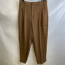 MADEWELL Pleated Tapered-Leg Pants Women&#39;s Size 8 Brown Career Casual - £44.83 GBP
