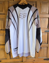 FOX Racing Strafer Long Sleeve Jersey Adult M White Tan White Padded Elbows - $23.36