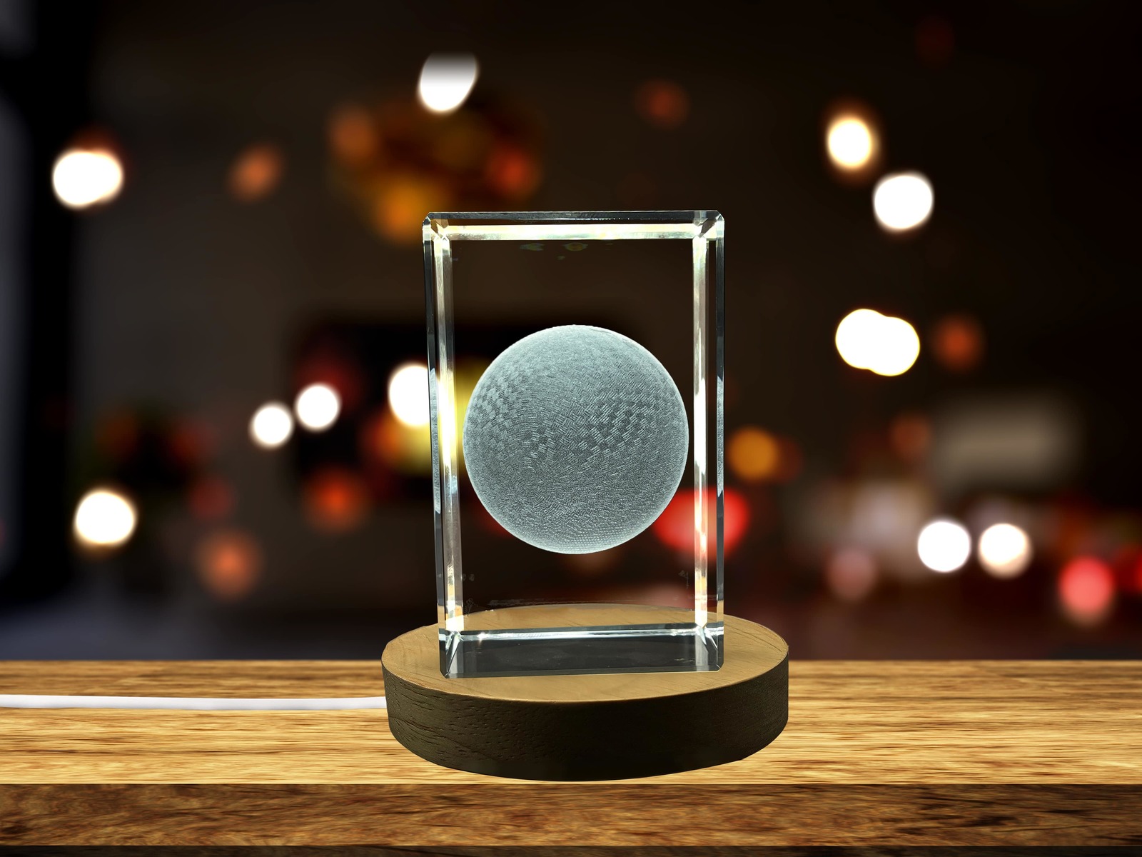 LED Base included | Playground-Ball | 3d-Engraved-Crystal-Keepsake | Gift/Decor