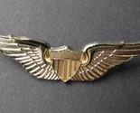 US ARMY AVIATION BASIC GOLD COLORED AVIATOR WINGS LAPEL PIN BADGE 2.6 IN... - £5.22 GBP