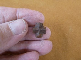 (CR591-3) mini 1/2&quot; Fairy Stone CHRISTIAN CROSS oiled Staurolite Crystal... - $12.99