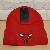 Ultra Game One Size Official NBA Chicago Bulls Cuffed Beanie Stitch Red GGMB969F - £19.64 GBP