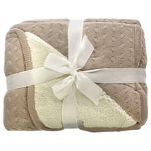 Sherpa Bamboo Knit Throw - Stone - $96.49