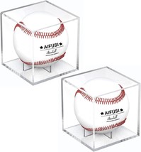 Baseball Display Case, UV Protected Acrylic Cube Baseball Holder Square Clear - £11.68 GBP