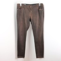 Decree Women&#39;s Juniors 13 Brown Vegan Faux Leather Pleather Super Skinny Pants - £14.23 GBP