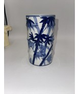 Blue and white bamboo carved Vase or brush holder 6 inches - £13.29 GBP
