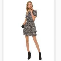  Michael Kors Tiger-Print Georgette Tiered Flutter Crinkle Summer Party Dress - £37.38 GBP