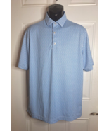 USA Palm Short Sleeve Blue Geometric Design Polo Shirt Size Large - $21.84