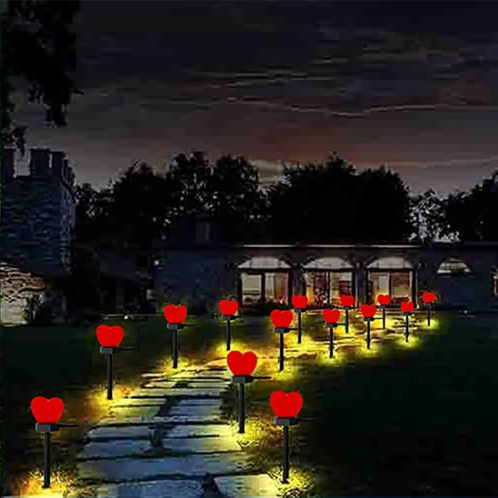 2pcs Solar Garden scape Light Waterproof Led Heart-shaped Romantic Outdoor Lamp  - £75.74 GBP