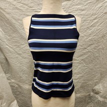Ralph Lauren Women&#39;s Navy-Blue Striped Tank Top, Size M - £31.64 GBP