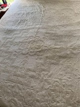 Vintage Morgan Jones White Hobnail Bedspread with Fringe - $82.37