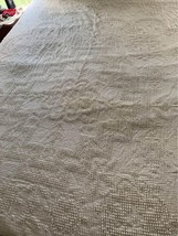 Vintage Morgan Jones White Hobnail Bedspread with Fringe - £64.33 GBP