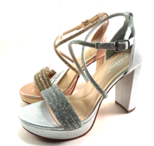 De Blossom Peace-13 High Block Heel Embellished Dress Sandal Choose Sz/C... - $89.00