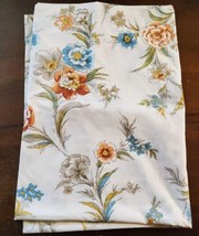 Vintage JC Penny Flat Sheet Floral All Over Print 66x49 Twin Bedding Quilting  - £13.11 GBP