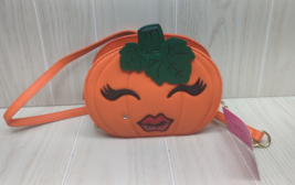 Betsy Johnson pumpkin Halloween small purse bag kissy lips stone mole cr... - $56.59