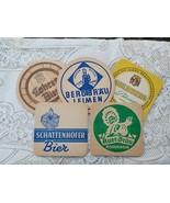 Five Vintage Beer Advertising Coasters or Mats European FREE SHIPPING - £9.53 GBP