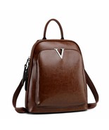 V Leather Backpack ~ Coffee - $185.00