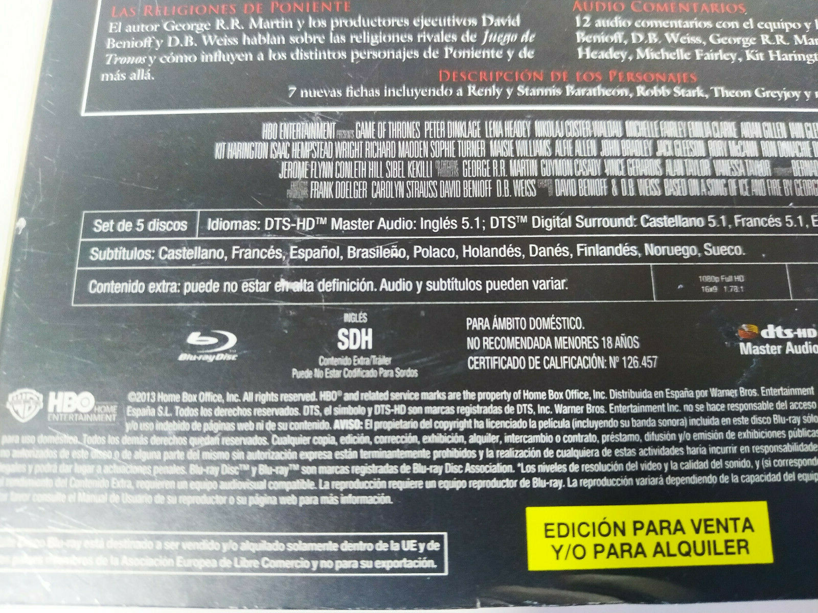 Juego de tronos Second Season 2 Complete - 5 X Blu-Ray Spanish English - 3T Item image 3