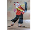 F Duncan Circus Clown Playing An Accordion Canvas Art Print 23&quot; X 27&quot; - $98.99