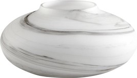 Vase Cyan Design Moon Mist Contemporary White Black Swirl Glass - £151.07 GBP