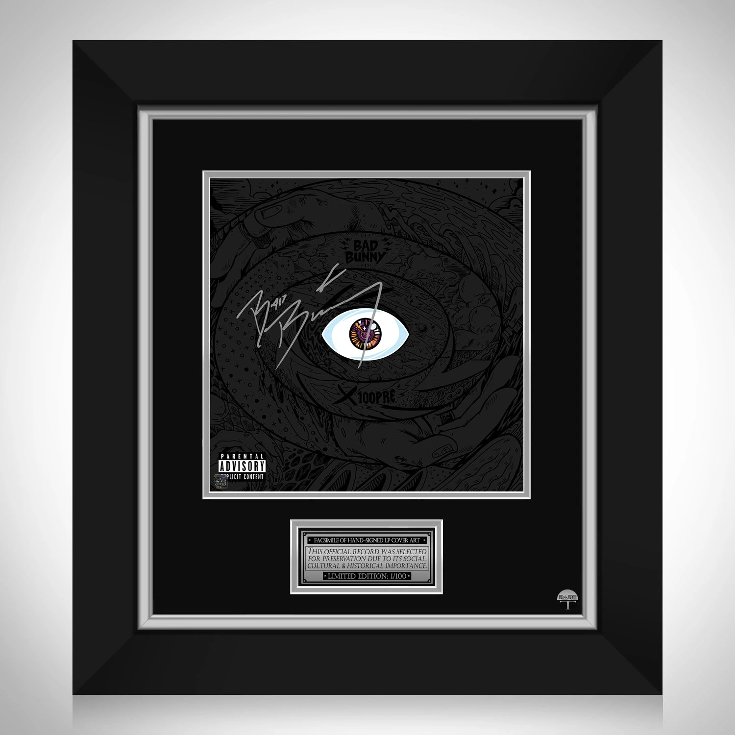 Bad Bunny X 100Pre LP Cover Limited Signature Edition Custom Frame - £194.15 GBP