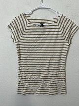 Lauren Ralph Lauren Green Tag Women’s Gold Glitter Striped Shirt Size Medium - $15.99