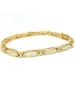 12 CT Baguette Cut Simulated Diamond Tennis Bracelet Yellow Gold Plated - $2,987.71 MXN