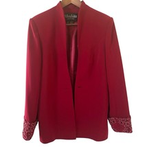 Moshita Couture Womens Blazer Size 12 Chinese Red Sequins Special Occasi... - $29.99