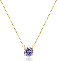 Mothers Day Gifts for Mom Wife, 18K Gold Diamond Necklaces for Women Dainty Silv - £21.55 GBP
