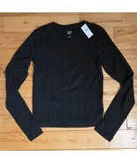 GAP Long Sleeve Modern Rib Cardigan Shirt Black Women&#39;s Size XS NWT - $294.91 MXN