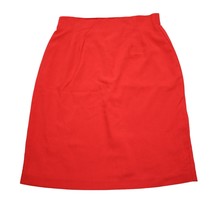 Modiano Skirt Womens 14 Red Flat Front Elastic Side Waist Back Slit Penc... - $29.68