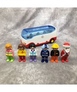 Playmobil 1 2 3 Airport Shuttle Bus +  Santa, Fireman, Pilot, Girl Figures - £15.37 GBP