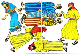 Flannel Board Bible Story Figure Sheet Vintage Religious Illustrations C... - $14.70
