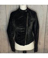 Free People Suede Moto Jacket, Size XS, Black, Cotton Blend, Full Zip, Pockets - $139.99