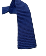 Knit Necktie Tie Navy Blue Woven Square End Preppy Academia Dead Poets V... - $59.93