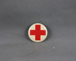 Vintage Red Cross PIn - Classic Red Cross on White - Metal Pin  - $15.00