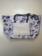 Victoria&#39;s Secret Blue Floral Tote 18&quot; x 12&quot; Shopping Travel Bag - $8.78