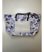 Victoria&#39;s Secret Blue Floral Tote 18&quot; x 12&quot; Shopping Travel Bag - £6.90 GBP
