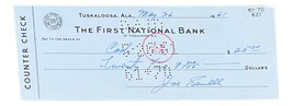 Joe Sewell Cleveland Signed May 26 1961 Bank Check BAS - £46.65 GBP